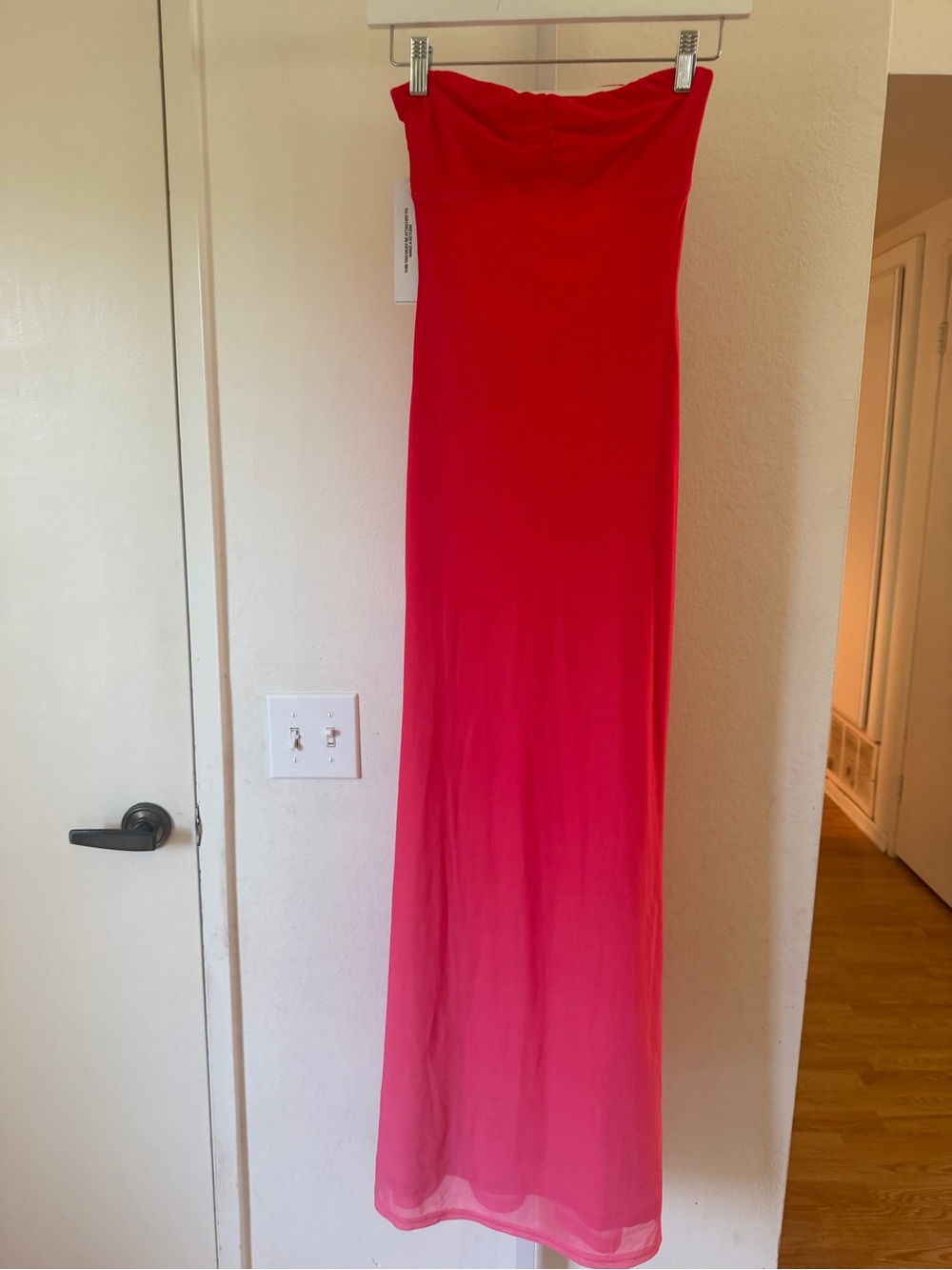 Princess Polly Strapless open back Ombre Maxi Dress in Red and Pink